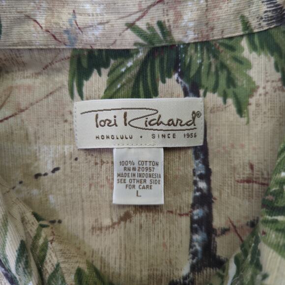 Tori Richard Honolulu Tropical Palm Tree Short Sleeve Button-down Shirt Sz Large - Picture 7 of 8